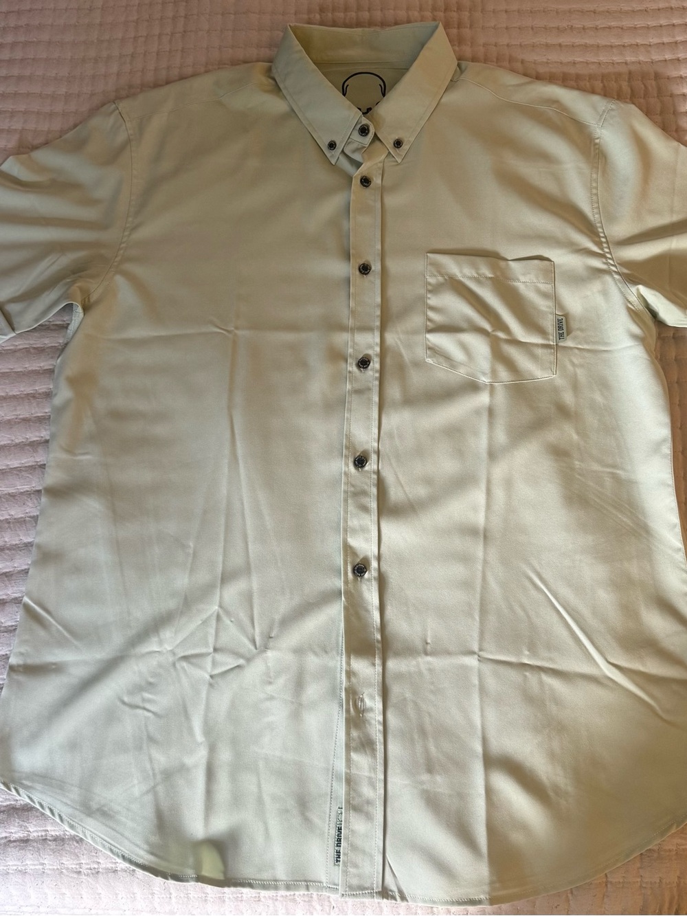 The Drive Clothing Men's Short-Sleeve Button-Down Shirt in Light green